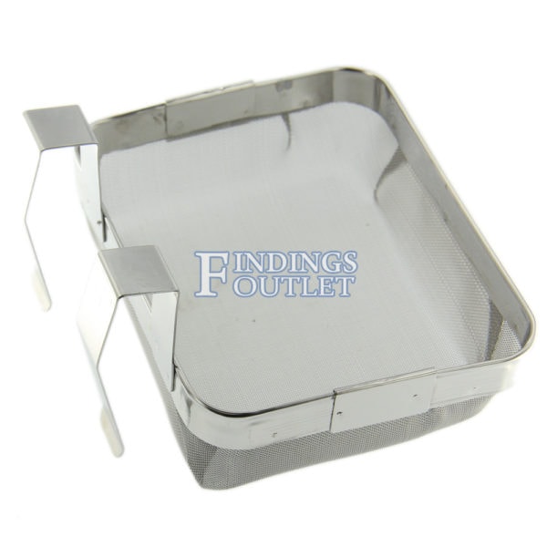 Ultrasonic Jewelry Cleaning Basket 5” x 4” Stainless Steel Mesh Extra Fine Back