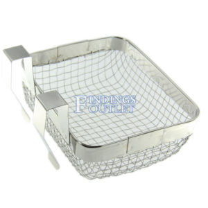 Ultrasonic Jewelry Cleaning Basket 5” x 4” Stainless Steel Mesh Standard Back