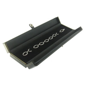 Black Leather Double Door Bracelet Box Display Jewelry Gift Box