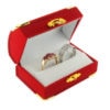 Red Velvet Treasure Chest Double Ring Box Display Jewelry Gift Box
