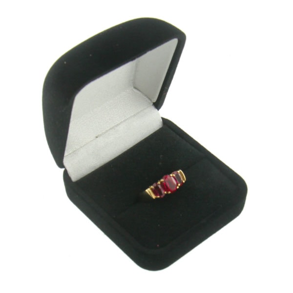 Black Velour Ring Box Display Jewelry Gift Box