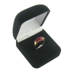 Black Velour Double Ring Box Display Jewelry Gift Box