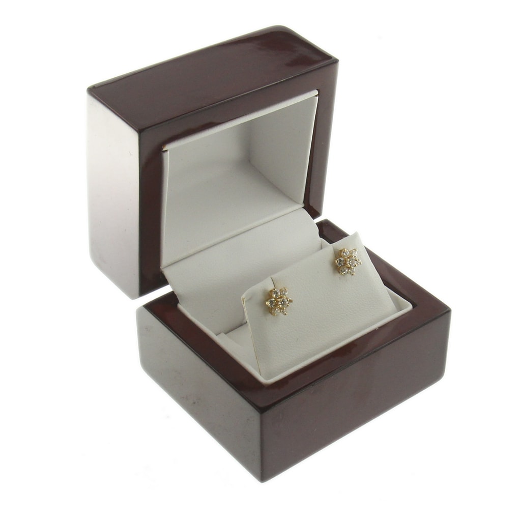 2 Piece Outer Gift Box Earring Box Black Cream Ivory Jewellery Display Case 