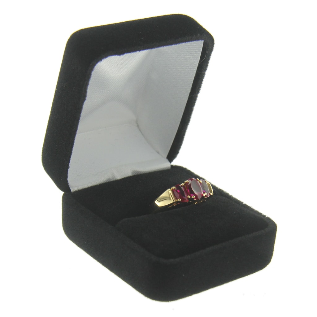 Small Black Velvet Ring Box Jewellery Presentation Case 