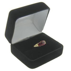 Black Velvet Double Ring Box Display Jewelry Gift Box