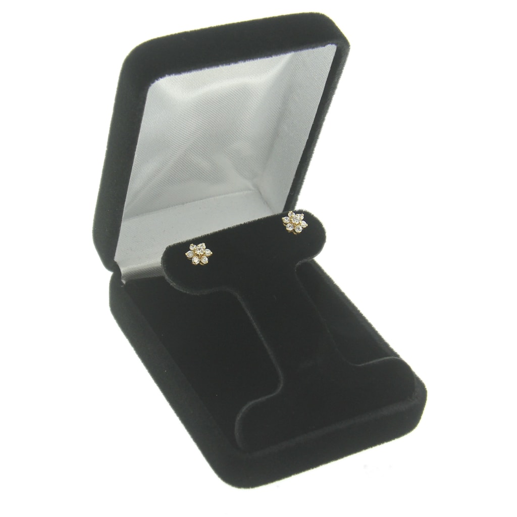 Details about   Black Velour Domed & Hinged Jewelry Gift Box for Earrings Necklace Pin 2x2x1.5 