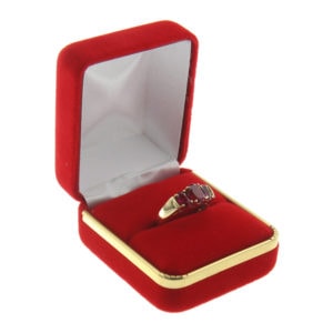Details about   High Quality Red Velvet Hat Shape Jewelry Gift Box For Ring with Blk Ribbon NEW 