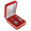 Red Velvet Gold Trim Earring Pad Box Display Jewelry Gift Box