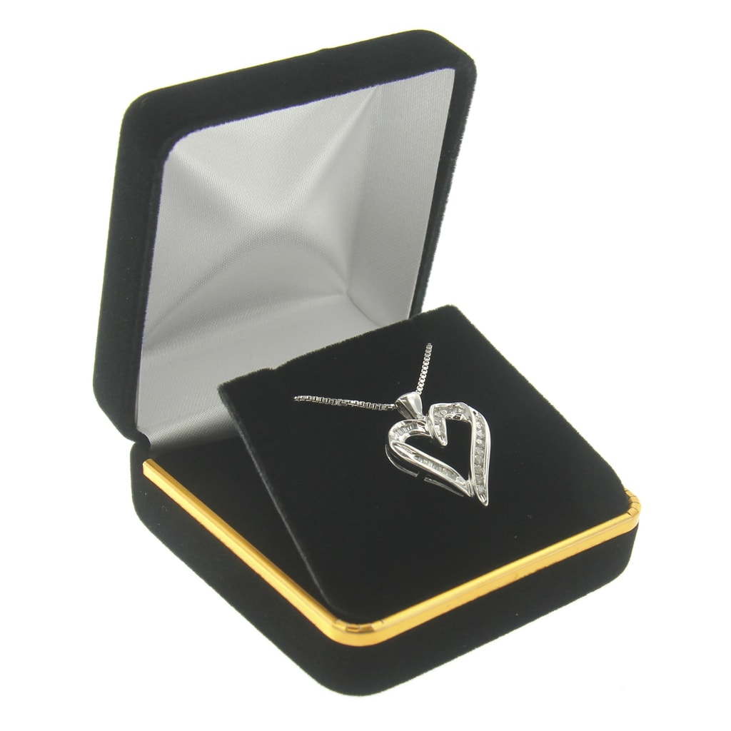 Deluxe Velvet Necklace Pendant Gift Box Case Jewelry Display 