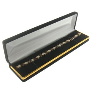 Black Velvet Gold Trim Bracelet Box Display Jewelry Gift Box