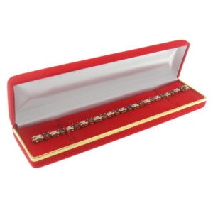 Red Velvet Gold Trim Bracelet Box Display Jewelry Gift Box
