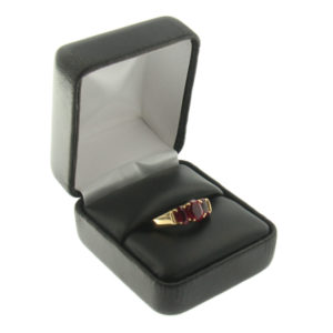 Black Leather Ring Box Display Jewelry Gift Box