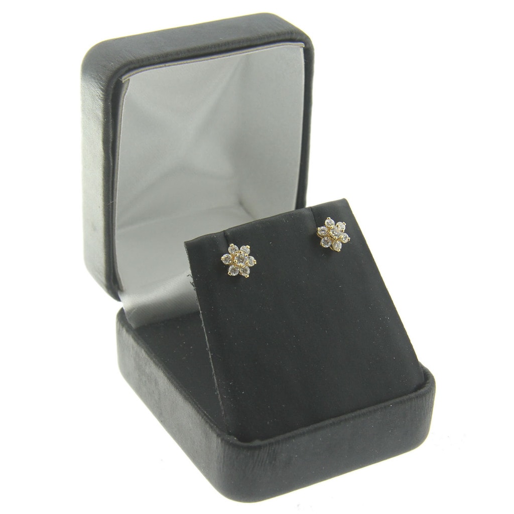 Red Velvet Stud Earring Box Display Jewelry Gift Boxes Gold Trim 1 Dozen
