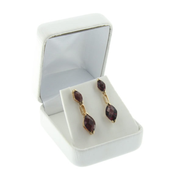 White Leather Earring Box Display Jewelry Gift Box
