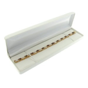 White Leather Bracelet Box Display Jewelry Gift Box