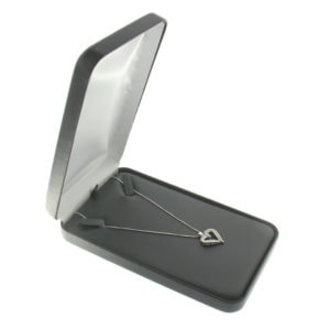 Black Leather Necklace Box Display Jewelry Gift Box