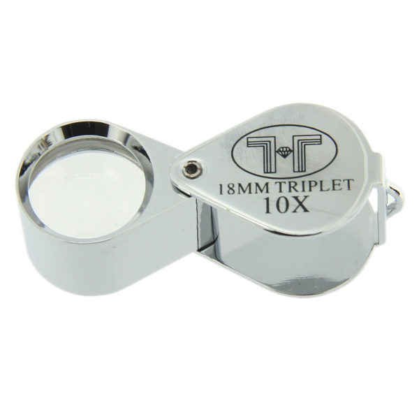 Silver Tone 18mm Triplet 10x Eye Loupe