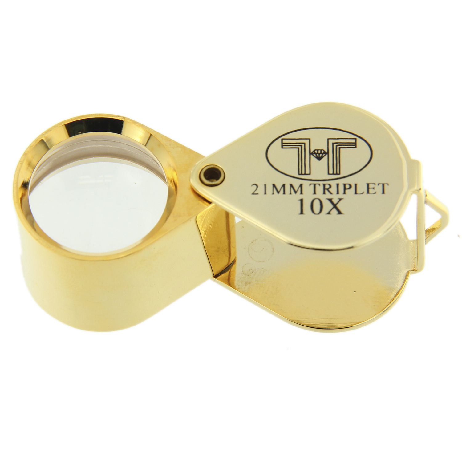 Jewelers Loupe Triplet Glass Lens, 21 mm, Gold