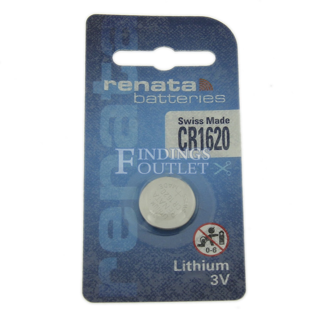 Renata CR1620 Watch Battery 3V Lithium Swiss Made Cell - Findings Outlet