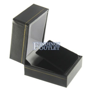 Black Leather Classic Earring Box Display Jewelry Gift Box Empty