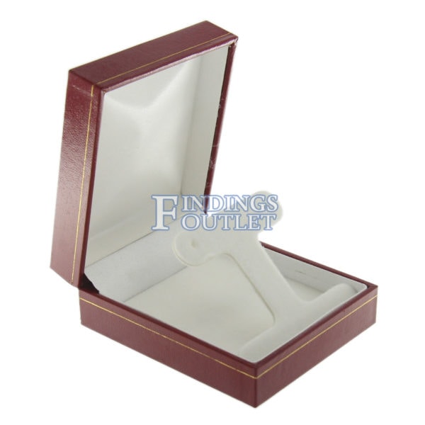 Red Leather Classic Earring Pad Box Display Jewelry Gift Box Empty