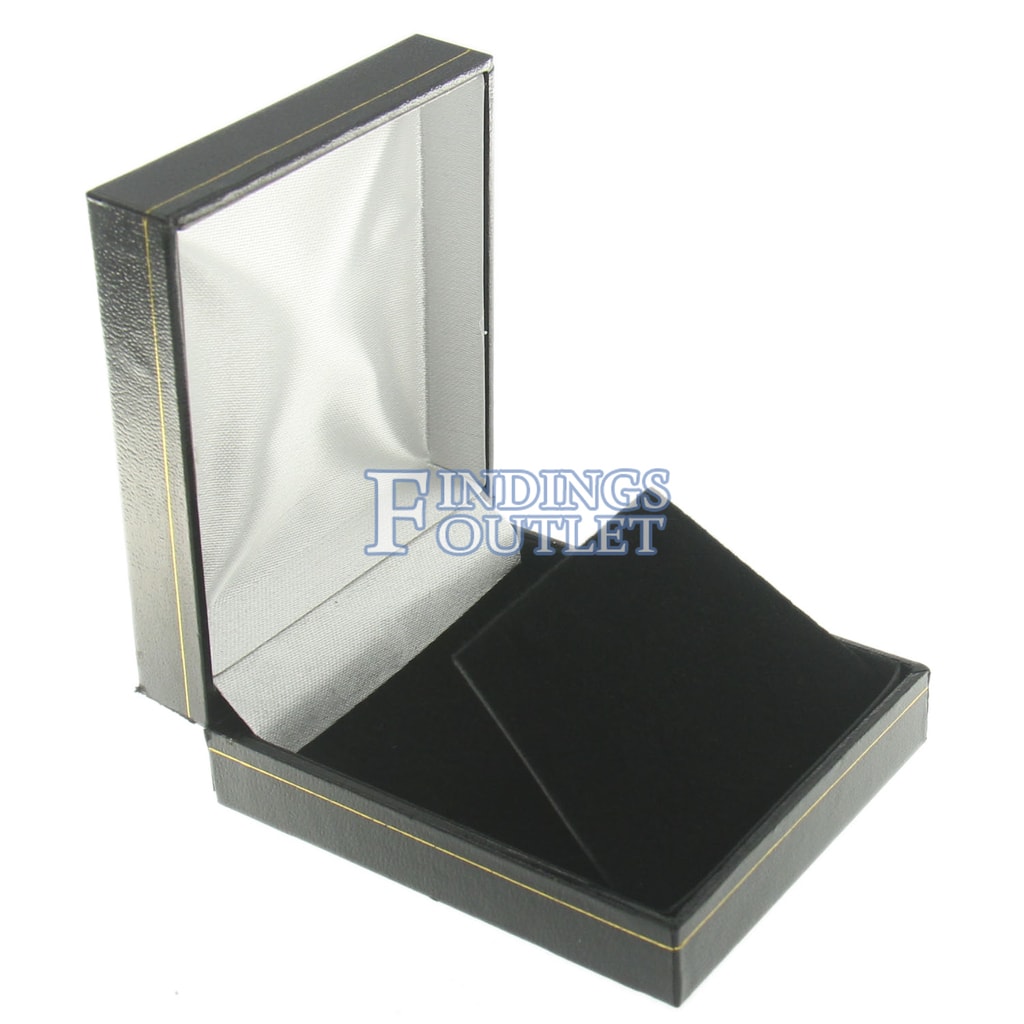 Black Leather Earring Box Display Jewelry Gift Box 1 Dozen