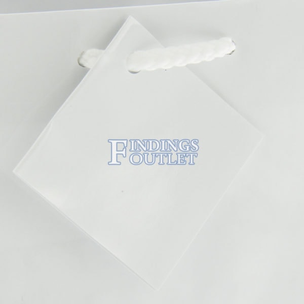 3x3.5 White Tote Gift Bags Glossy Paper Shopping Bag With Handle Zoom