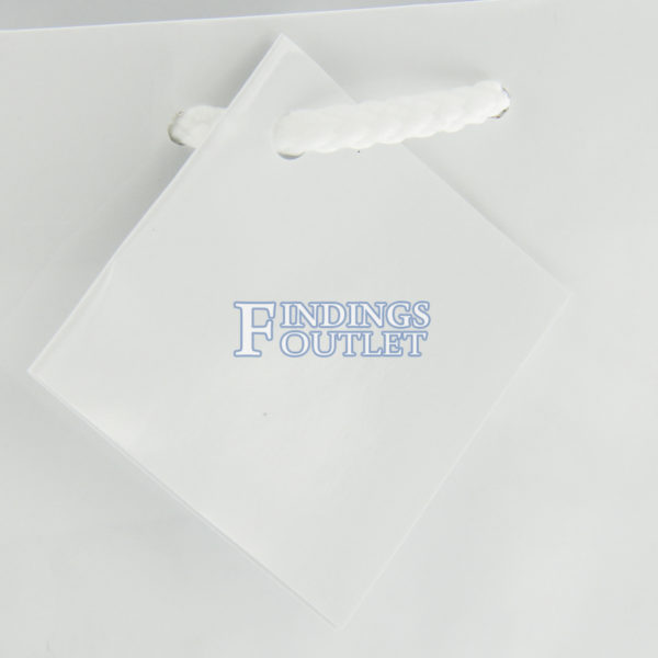 3x3.5 White Tote Gift Bags Glossy Paper Shopping Bag With Handle Zoom