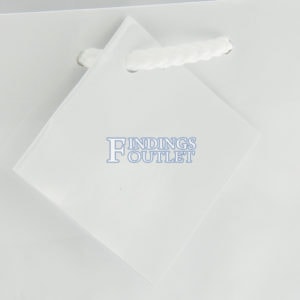 4.75x6.75 White Tote Gift Bags Glossy Paper Shopping Bag With Handle Zoom