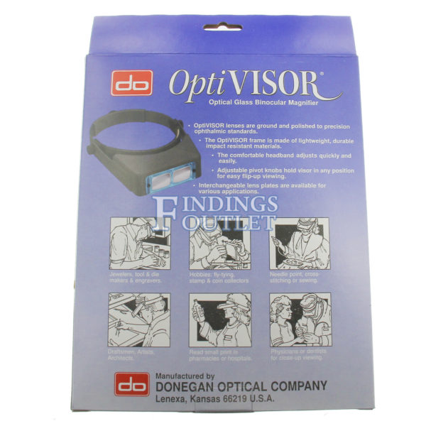 Optivisor Optical Glass Binocular Magnifier 1.5x-3.5x All Magnifications Box Back