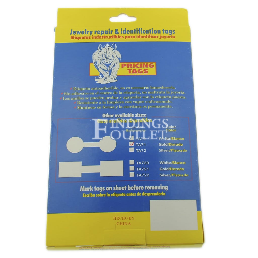 Rhino Round Gold Standard Sticker Jewelry Price Tags 1000 Pcs - Findings  Outlet