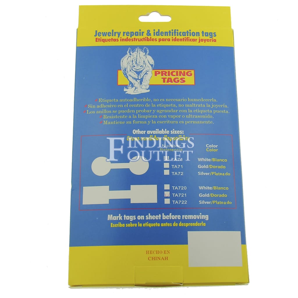 Rhino Square Gold Standard Sticker Jewelry Price Tags 1000 Pcs - Findings  Outlet