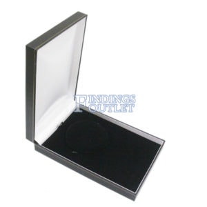 Black Leather Classic Chain Necklace Box Display Jewelry Gift Box Empty