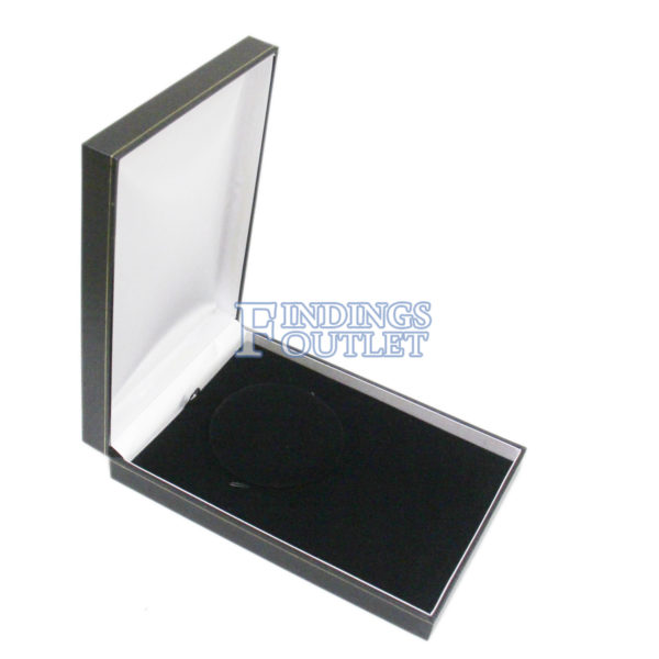 Black Leather Classic Chain Necklace Box Display Jewelry Gift Box Empty