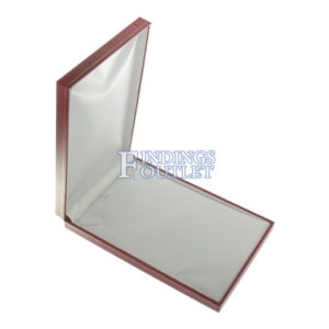 Red Leather Classic Medium Necklace Box Display Jewelry Gift Box Empty