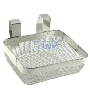 Ultrasonic Jewelry Cleaning Basket 5” x 4” Stainless Steel Mesh Fine Front