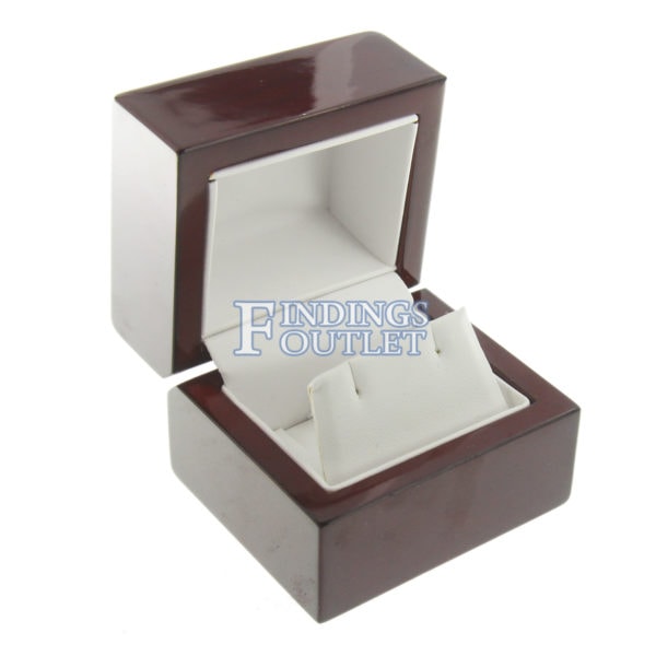 Cherry Rosewood Wooden Earring Box Display Jewelry Gift Box Empty