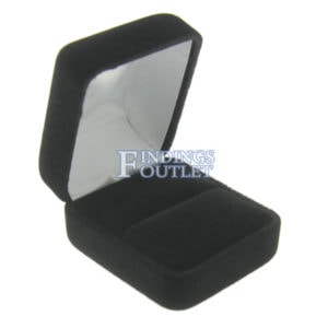 Black Velvet Ring Box Display Jewelry Gift Box Empty