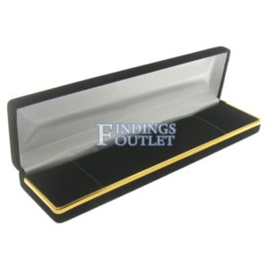 Black Velvet Gold Trim Bracelet Box Display Jewelry Gift Box Empty