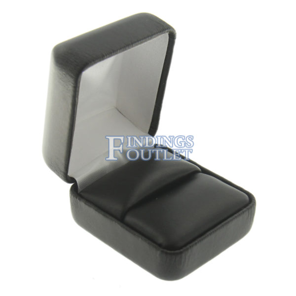 Black Leather Ring Box Display Jewelry Gift Box Empty