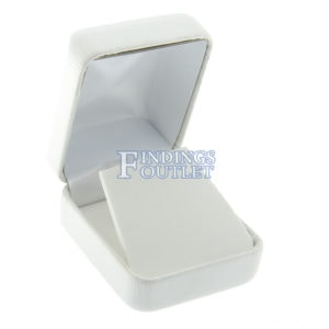 White Leather Earring Box Display Jewelry Gift Box Empty