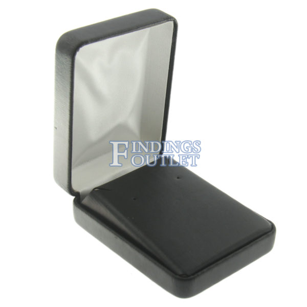 Black Leather Earring Pendant Box Display Jewelry Gift Box Empty