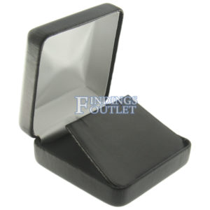Black Leather Pendant Box Display Jewelry Gift Box Empty