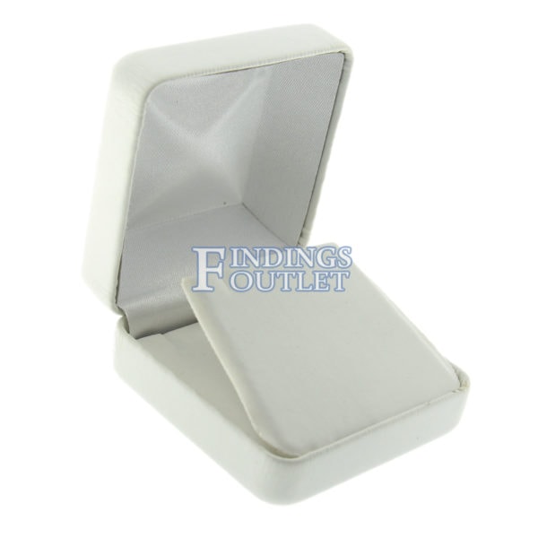 White Leather Pendant Box Display Jewelry Gift Box Empty