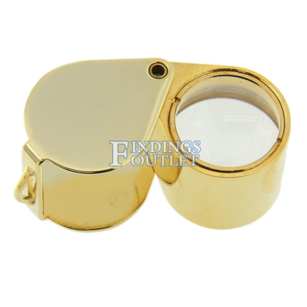 Gold Tone 21mm Triplet 10x Eye Loupe Single