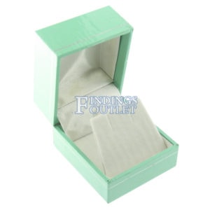 Teal Blue Leather Earring Box Display Jewelry Gift Box Empty