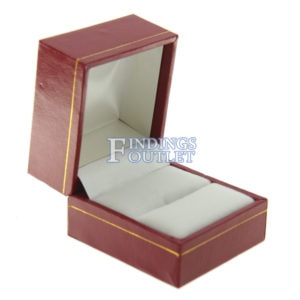 Red Leather Classic Ring Box Display Jewelry Gift Box Empty