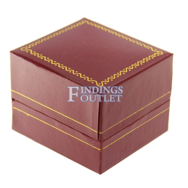 Red Leather Classic Earring Box Display Jewelry Gift Box Closed