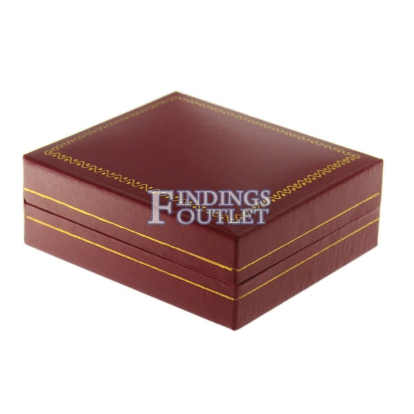 Red Leather Classic Earring Pad Box Display Jewelry Gift Box Closed