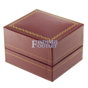 Red Leather Classic Ring Finger Box Display Jewelry Gift Box Closed